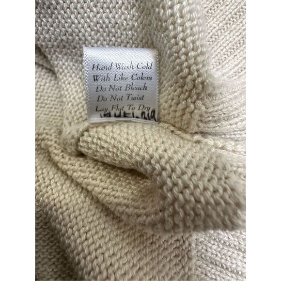 Pink Lily women’s cream knit sweater pink heart size Medium #44-1726 - Picture 4 of 5